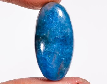 Natürlicher Neon Blauer Apatit, ovale Form Apatit Kristall, loser Edelstein, 25X13X8 mm 28 Karat Apatit für die Herstellung von Schmuck Geschenk für Sie