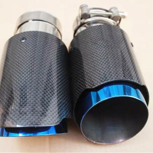 Embout Echappement pour Akrapovic Carbone Noir Mate Tube Noir Sortie Logo  ×2