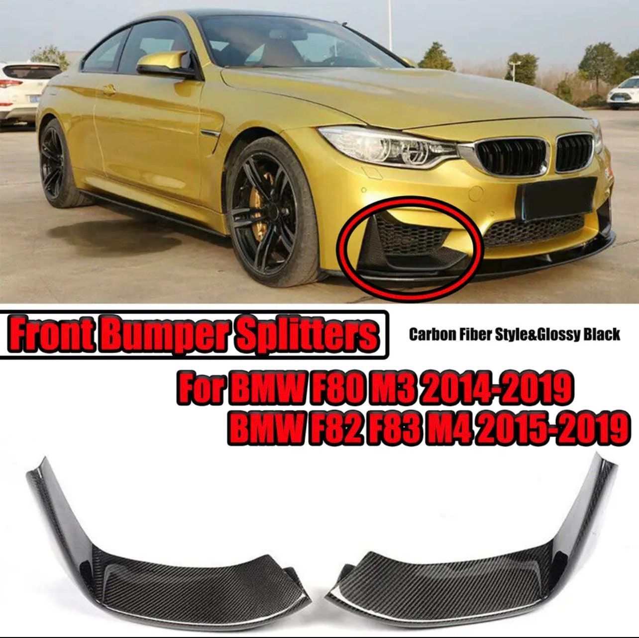 For BMW 3 Series E36 M3 Front Bumper Moldings Panels Trims Impact Rubber  Strips suitable for BMW E36, 3 Series, Sedan/ Touring with M3 / M-Packet  Frontbumper