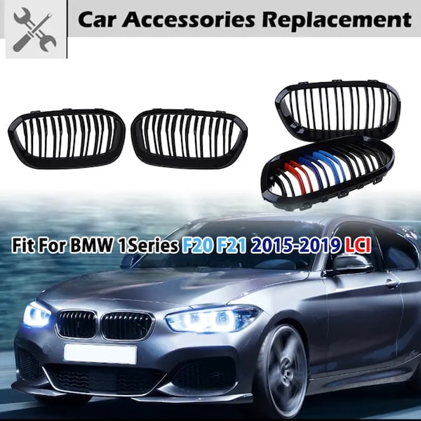 Front Bumper Kidney Grille Radiator Guard Grill M Performance Fit For BMW 1 Series F20 F21 2015-2019 120i LCI