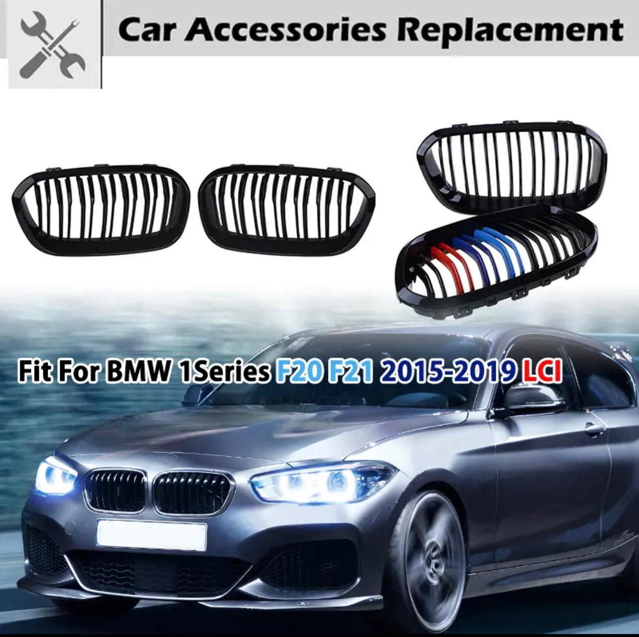 Kidney Grilles For BMW F20 F21 Pre-LCI 120i 118i 116i 116d M135i