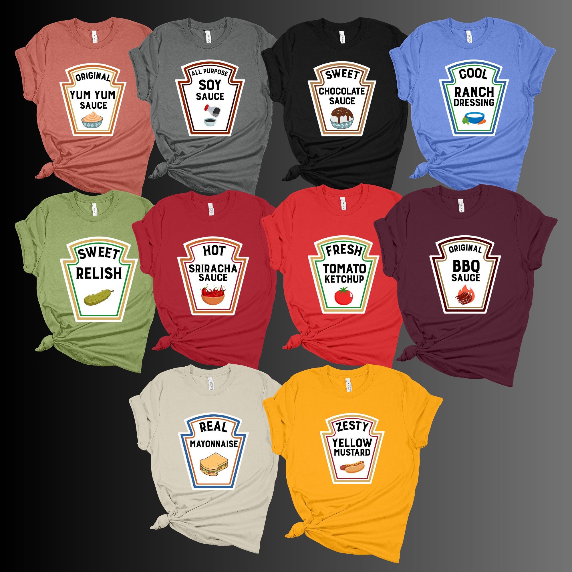 Condiments Group Tshirt, Funny Group Halloween Shirts, Group Costumes