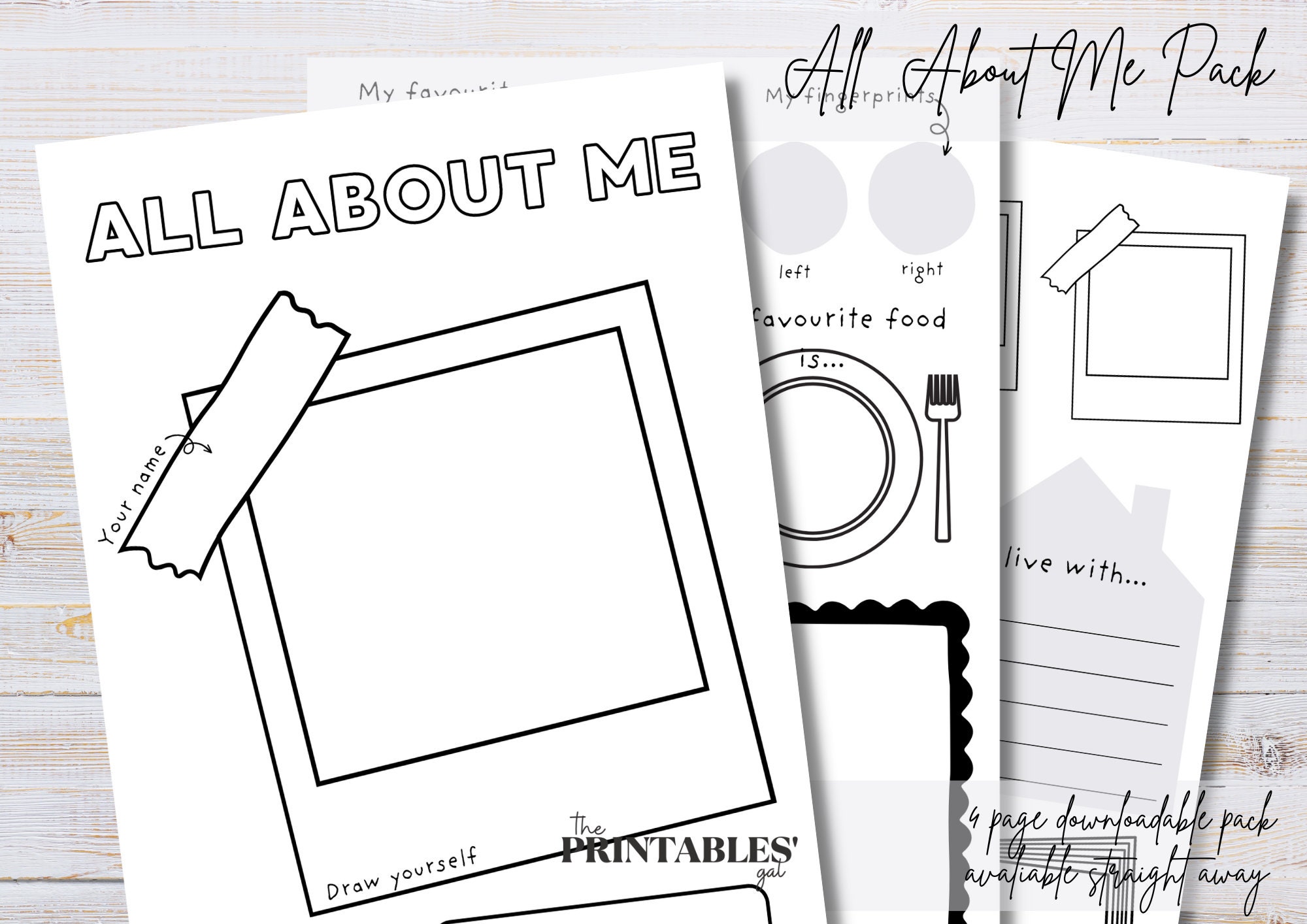Kid's All About Me Pack DOWNLOADABLE &amp; PRINTABLE - Etsy