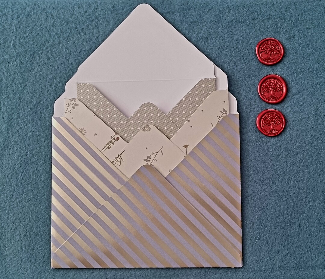 Nesting Envelopes, 3 Sizes and Handmade Wax Seal Set of 3 Etsy