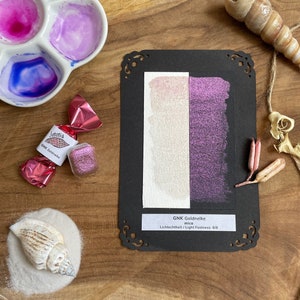 Handmade vegan watercolor paint - Golden Carnation [mica]