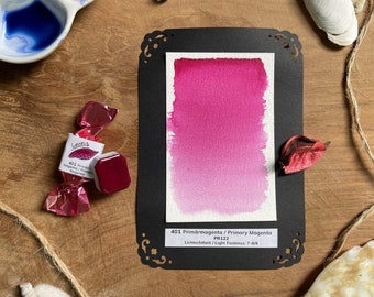 Handgemachte vegane Aquarellfarbe - 401 Primärmagenta [PR122]