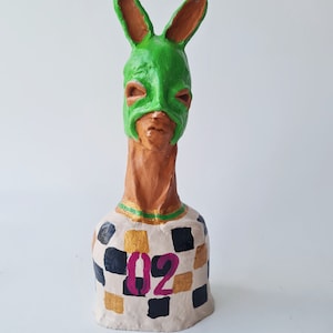 Ceramic sculpture, artwork, figurative  28cm &quot;Thief 2&quot;