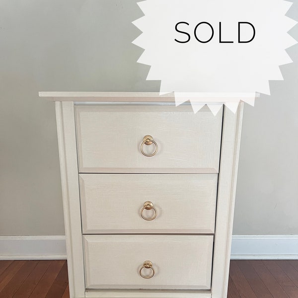 SOLD SOLD - Faux Linen Nightstand