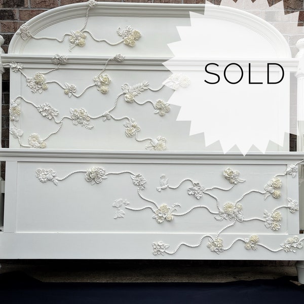 SOLD! SOLD! Upcycled King Bed “Angel of the Morning” Cottage Vibe!