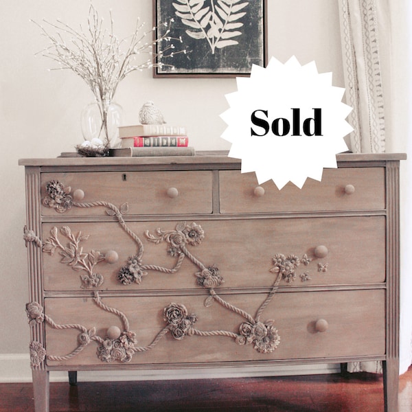 SOLD SOLD SOLD Do Not Purchase Vintage Dresser "Old Florida" Boho