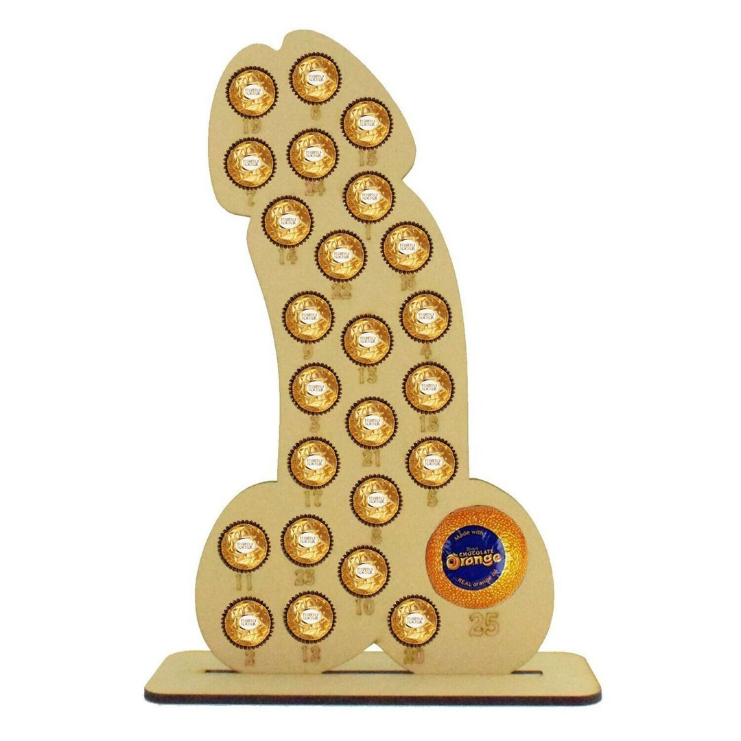 Large Wooden Christmas Chocolate Advent Calendar Funny Willy Etsy UK