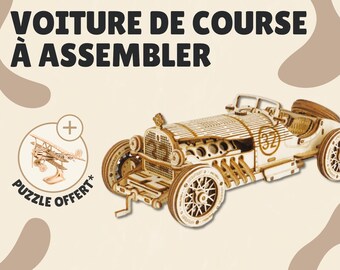 Handmade Wooden Jigsaw Puzzle - Number Racing Car