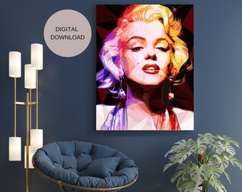 Marilyn Monroe Poster| Farben | Marilyn Monroe Print| Marilyn Monroe| Filmposter| Kunstdruck| Dekor| Wandkunst| Digitaler Download