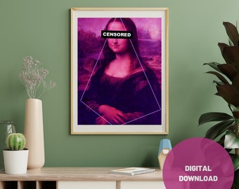 Mona Lisa Wandkunst Modern Lila Digitaldruck