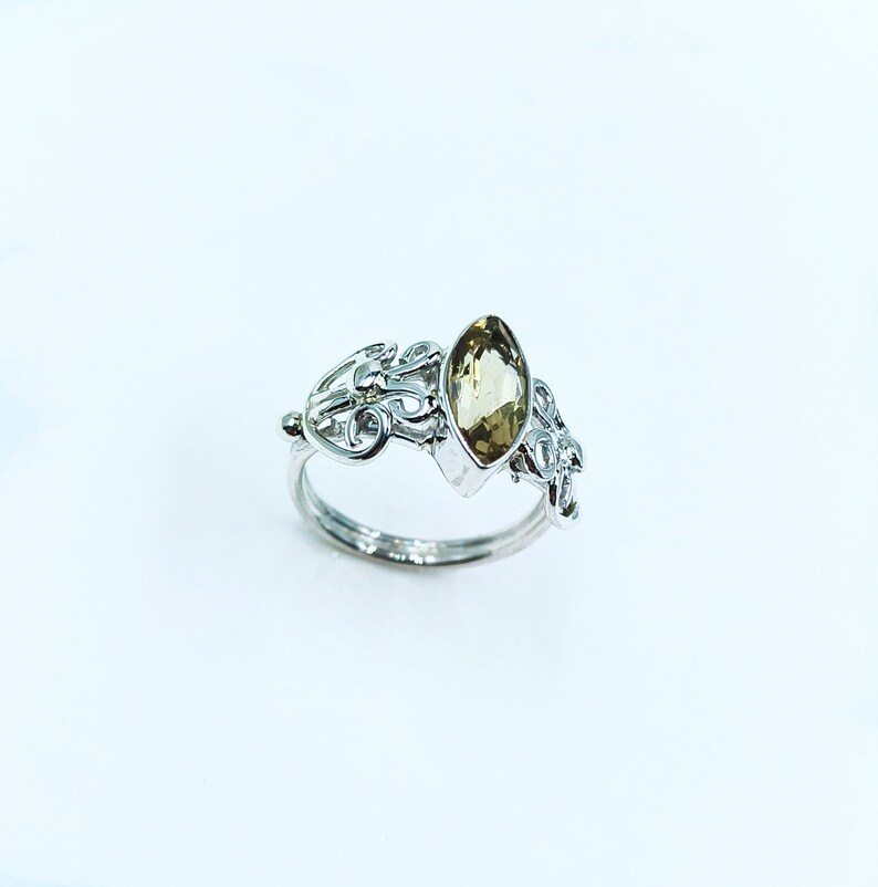 925 Sterling Silber Natürliche Zitrin Quarz Ring Designer Ring Handgemachter Marquise Form Edelstein Ring Geschenk für sie Hochzeit-Braut-Ring Bild 4