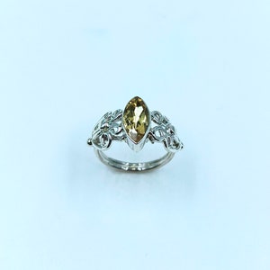 925 Sterling Silber Natürliche Zitrin Quarz Ring Designer Ring Handgemachter Marquise Form Edelstein Ring Geschenk für sie Hochzeit-Braut-Ring Bild 5