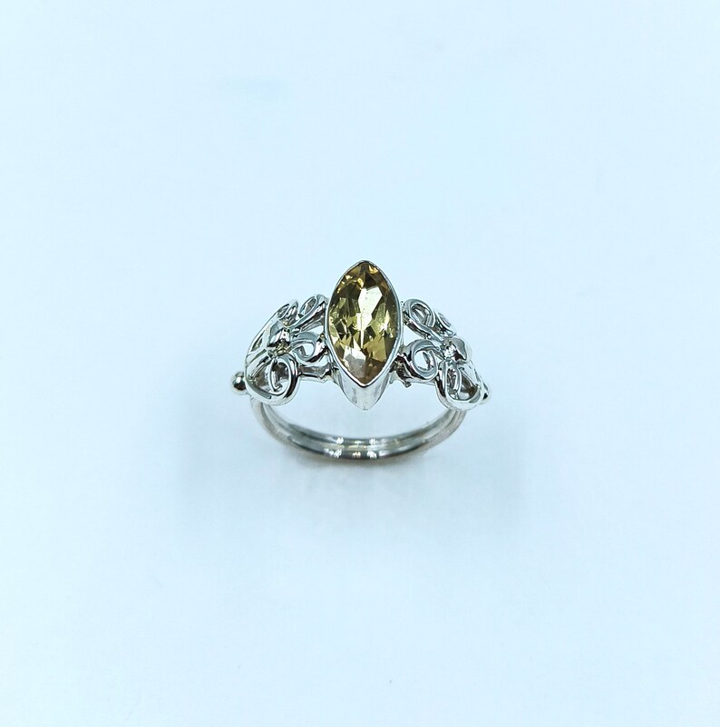 925 Sterling Silber Natürliche Zitrin Quarz Ring Designer Ring Handgemachter Marquise Form Edelstein Ring Geschenk für sie Hochzeit-Braut-Ring Bild 5