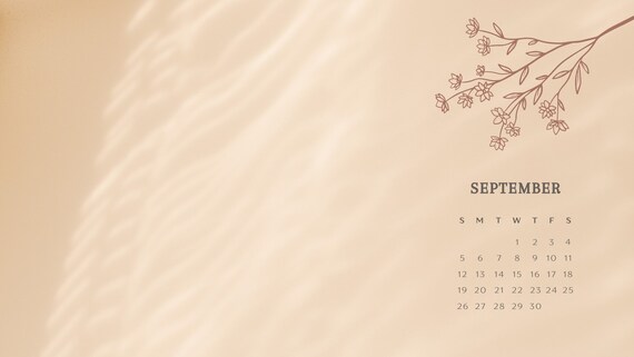 Neutral Minimal September Wallpaper - Etsy