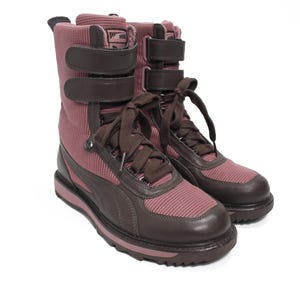 Puma 2000s Vintage Leder Vlies gefütterte Winter Stiefel Schuhe Y2K