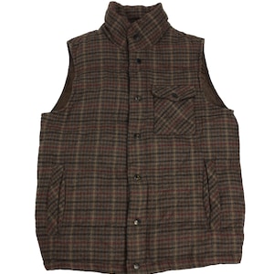 Chaleco japonés de cuadros de lana vintage sin mangas de Universal Garments Antiqulothes Works