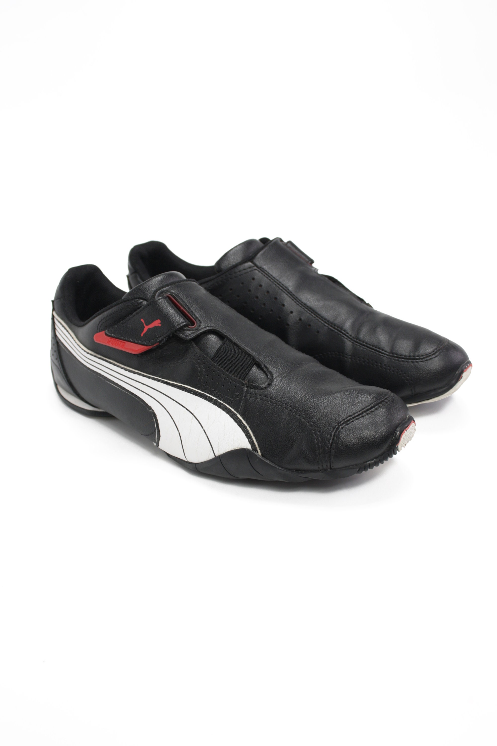 Puma 2000s Vintage Leder Hook Loop Slip-On Sneaker Schuhe