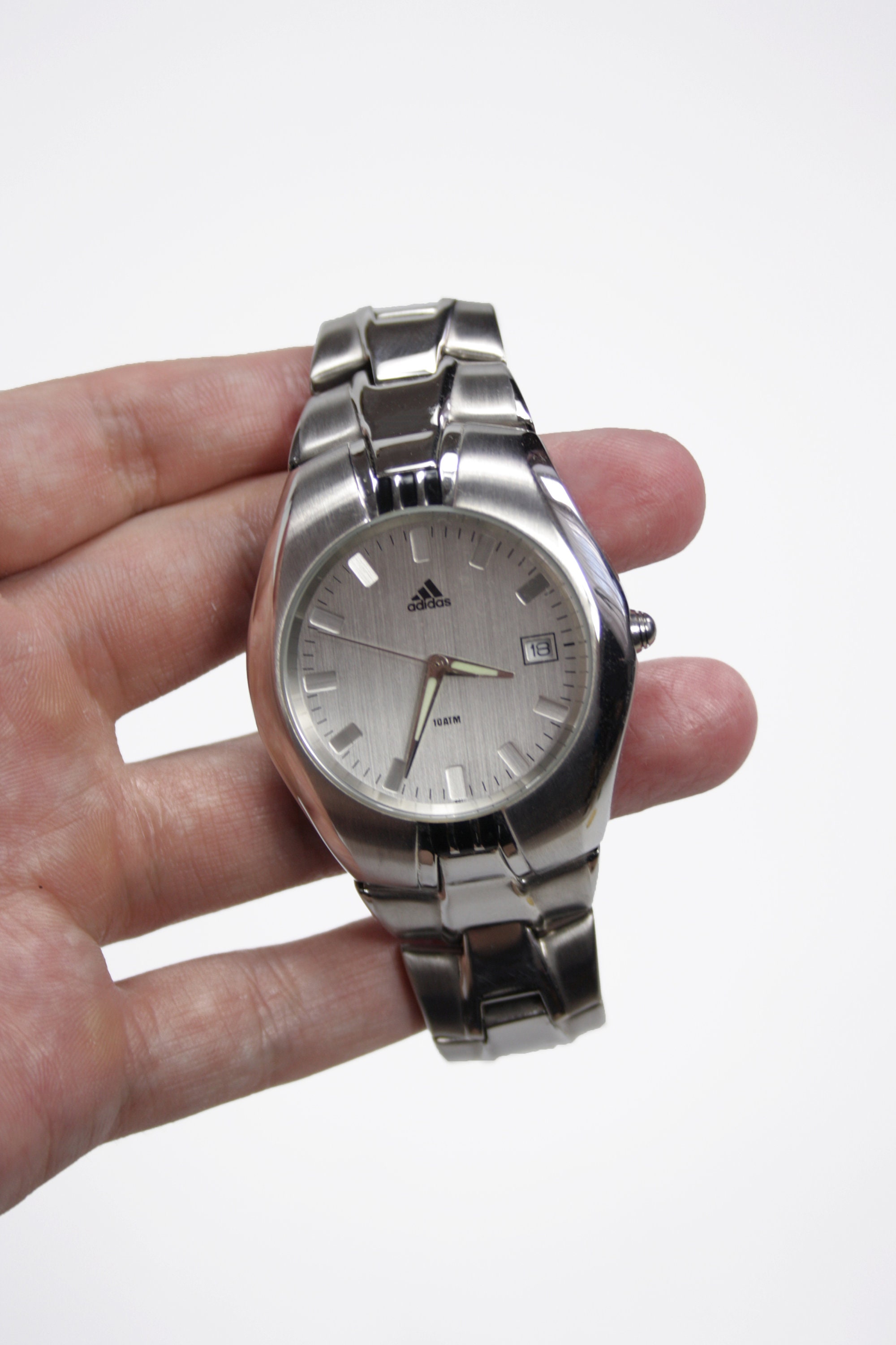 Adidas 2002 Vintage Steinless Steel Heavyweight Men's Wrist Adidas 2002 Vintage Steinless Steel Heavyweight Men's Wrist