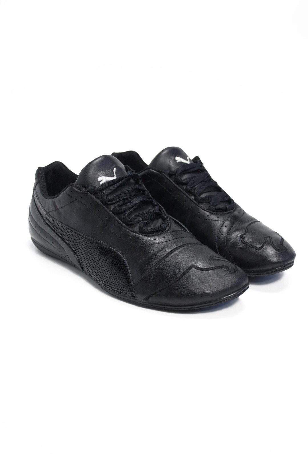 Puma 2000s Vintage Glitter Streifen Leder Sneaker Schuhe Y2K