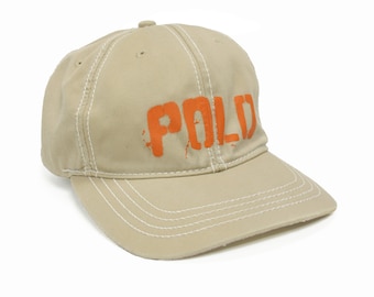 Polo Ralph Lauren Vintage Spell Out Paint Logo Baseball Cap Hat