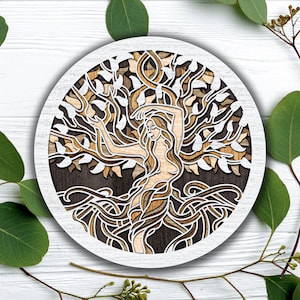 Trä Venos underlägg SVG — Venos flerskiktad Svg — Kaffeunderlägg SVG — Kaffeunderlägg CNC-fil — Skandinavisk underlägg laserskuren digital fil