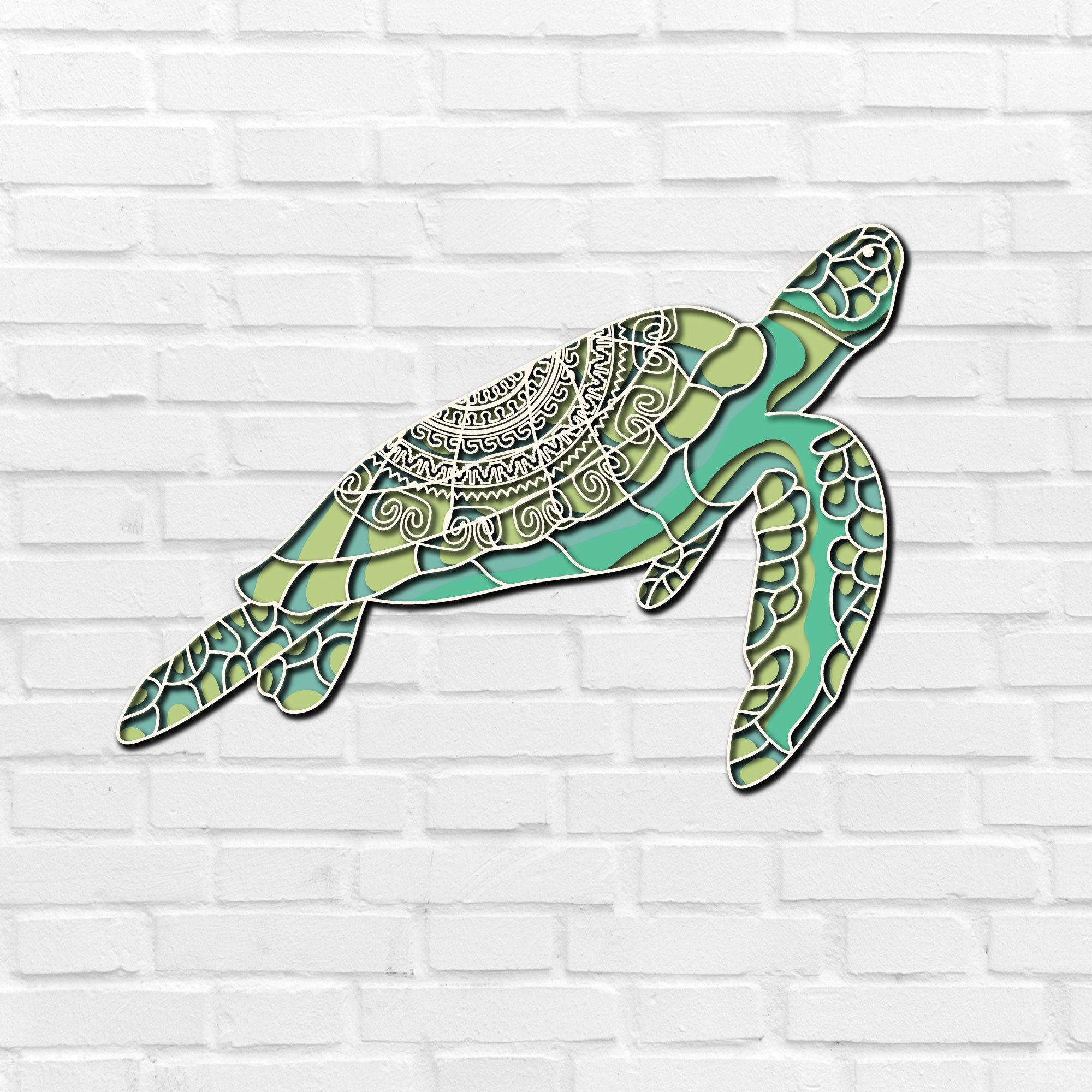 Turtle Multilayer SVG, 3D Turtle Digital File DXF, Turtle Mandala SVG ...