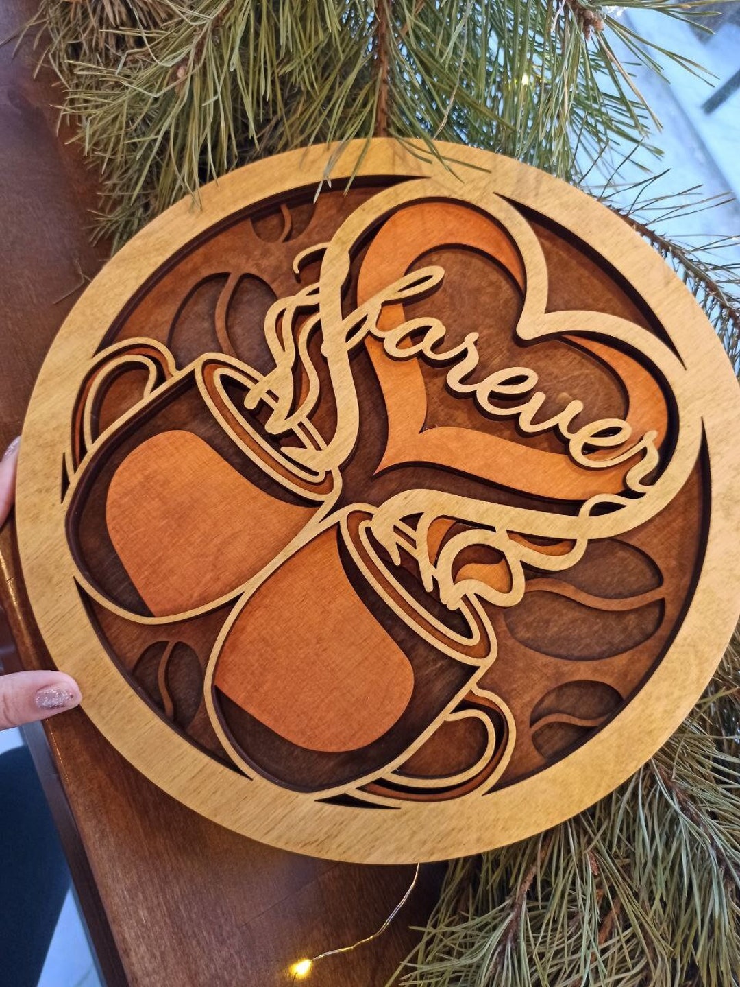 Wood Trivet Coffee Hot Wood Pots Trivet SVG Cut File Coaster Love DXF