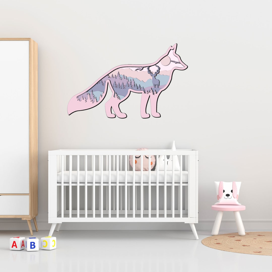 3D Fox Multilayer Svg, Fox Mandala SVG, Fox Scene Svg, 8 Layer Fox Art ...