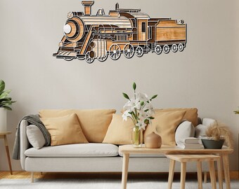3D Locomotive Multilayered SVG, Locomotive  Mandala SVG CNC File, Train Laser Cutting, Plywood cutting, Glowforge laser file, Cricut