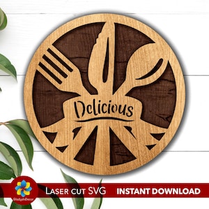 コーヒー用三脚 SVG — 3D の美味しい多層 SVG — ホットウッドポット SVG — 食器コースター SVG — キッチンギフトアイデア — バーデコレーション デジタルダウンロード