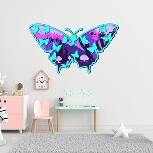 Vlinder meerlaagse gesneden bestanden Svg, 3D houten vlinder puzzel schilderij Kit SVG, vlinder Cricut, vlinder papier snijden