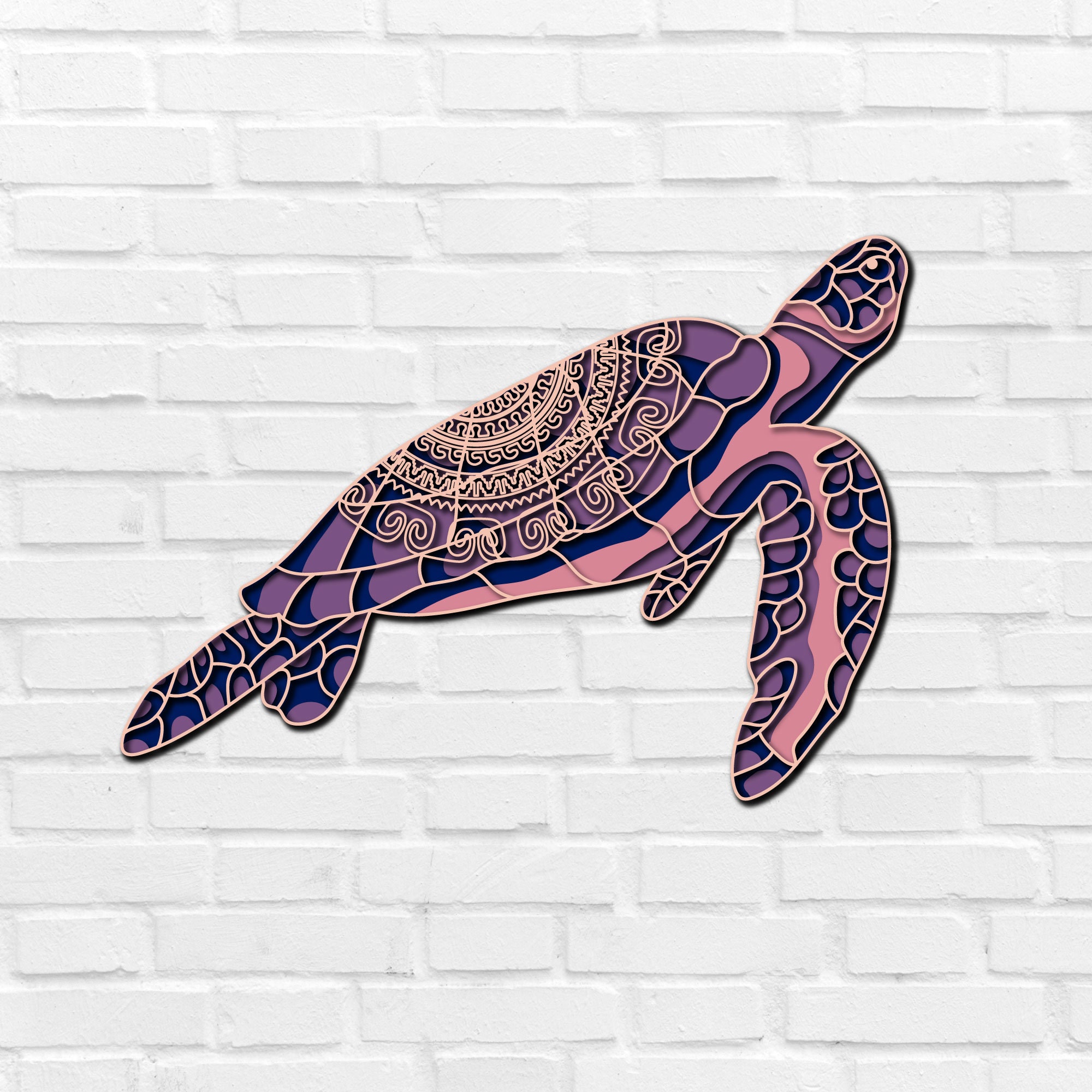 Turtle Multilayer SVG, 3D Turtle Digital File DXF, Turtle Mandala SVG ...