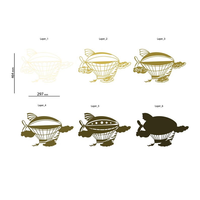 3D Zeppelin Multilayered Svg, Airship Mandala SVG, Zeppelin Cricut ...