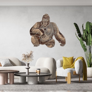 Gorilla Mandala SVG, 3D Monkey Digital File, Monkey Multilayered DXF, Monkey Laser Cut, Monkey DXF File, Exotic Home Decor, Gorilla dxf file