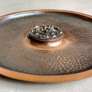 Brutalist Wall Art – Vintage Copper Plate with Abstract Bronze Relief – Mid Century Modern Wall Hanging Attributed to Kopcsányi MCM Decor