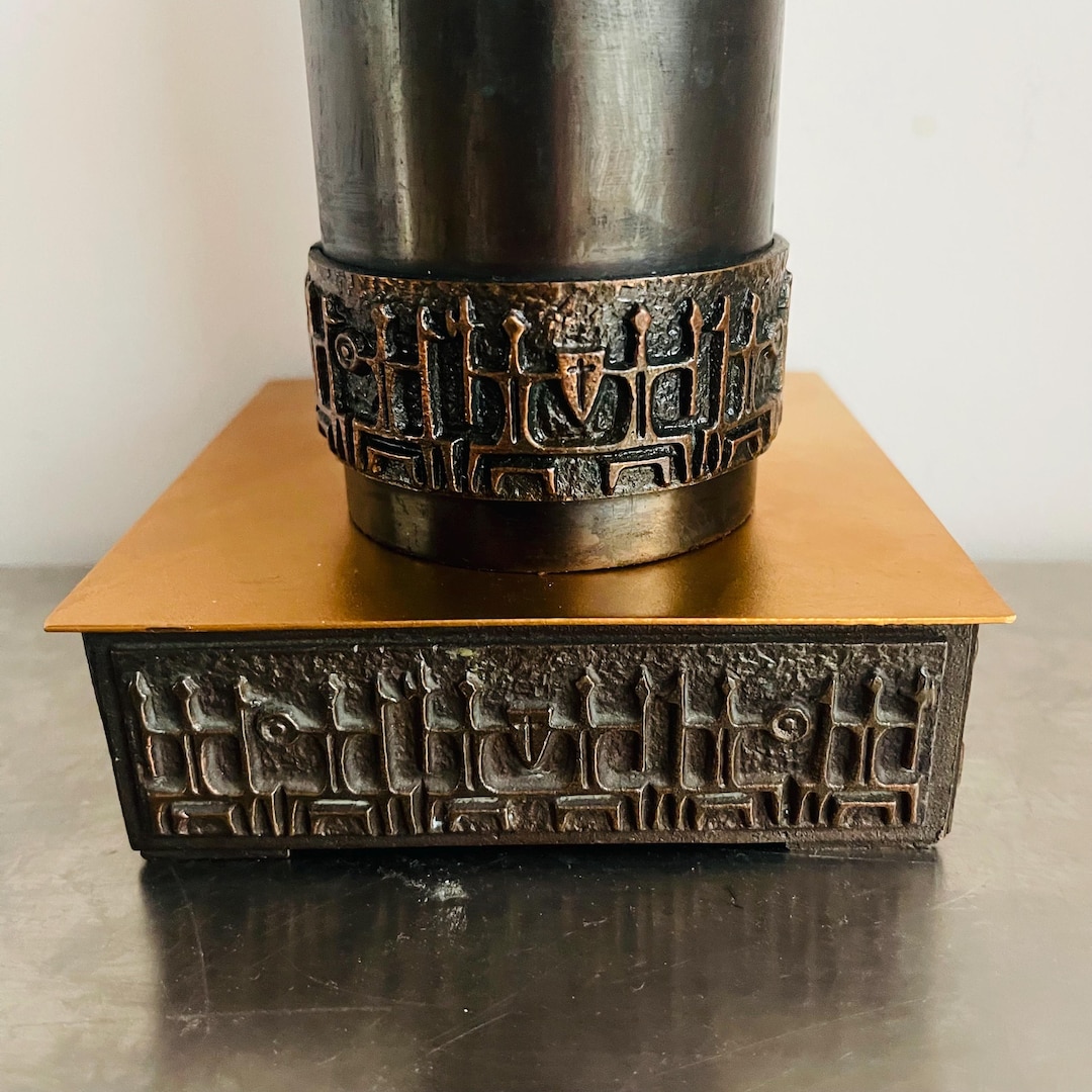 Mid Century Copper Box, Cubist Motif, Stylized Abstract Relief ...