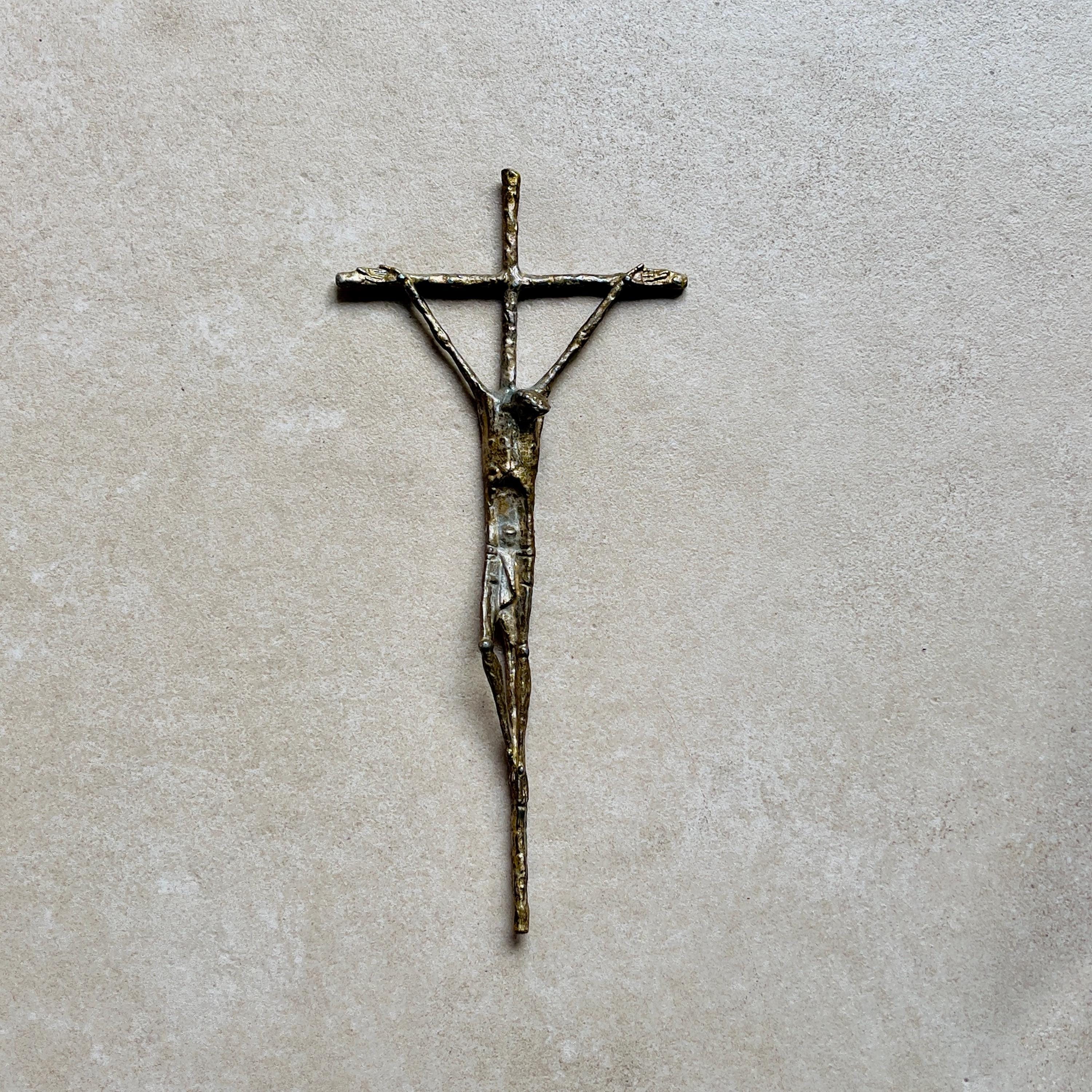 Vintage Bronze Kruzifix Cross Corpus Christi by Erwin Huber 1983