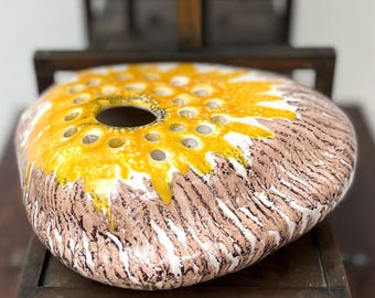 ミッドセンチュリーの陶器製花瓶、ブルータリストスタイル - 抽象的な