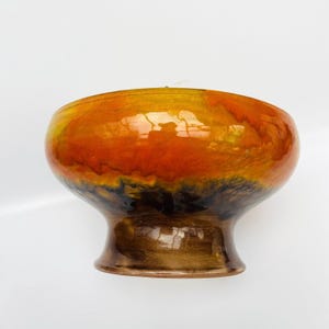Vintage 1960s Béla MIHÁLY Ikebana Vase Retro Flower Planter Mid century Modern Ceramic Bowl Central Eastern European Studio Art Pottery