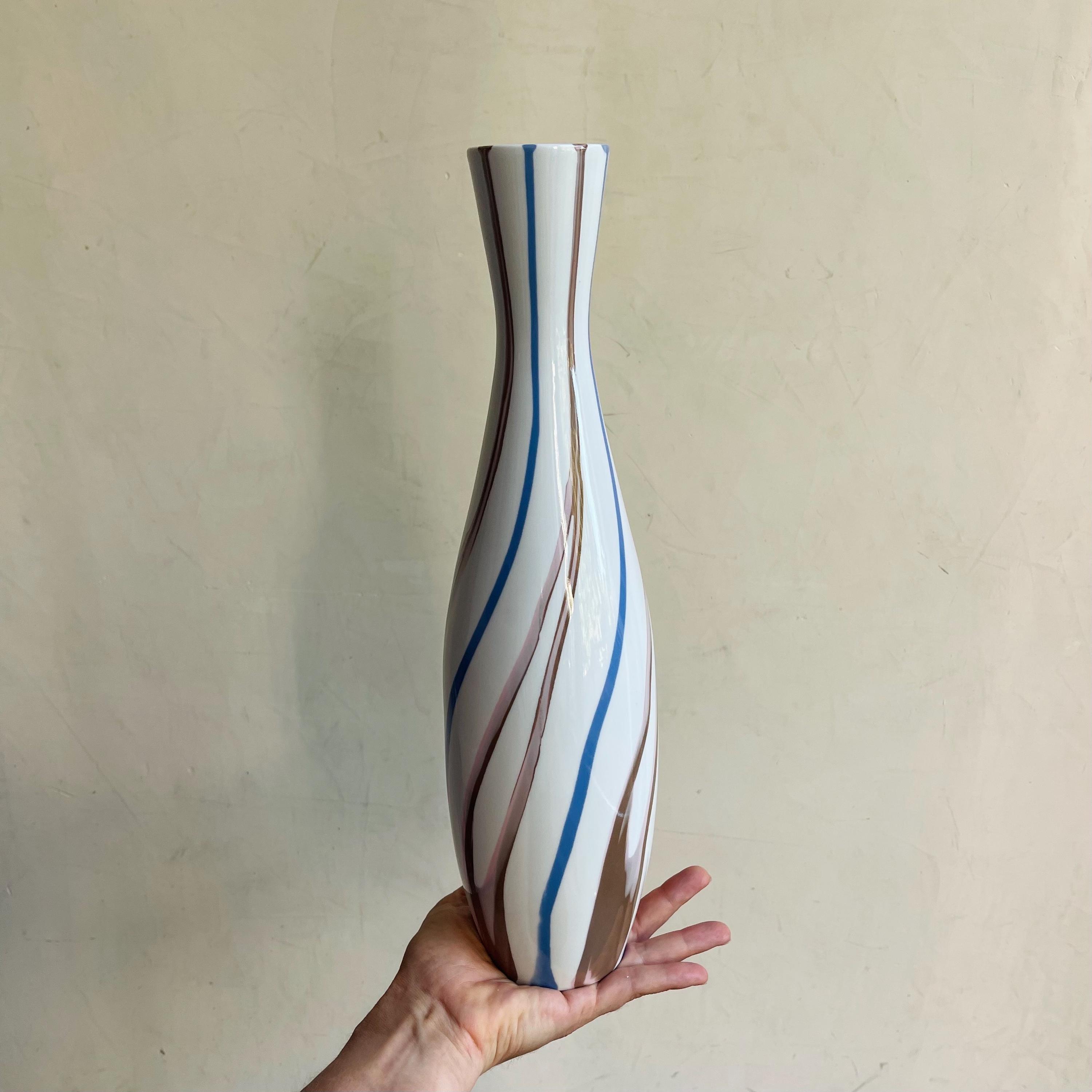 AQUINCUM アクインクム　ハンガリー Vintage Aquincum Porcelain Vase, Modernist Striped Vase, Hungary