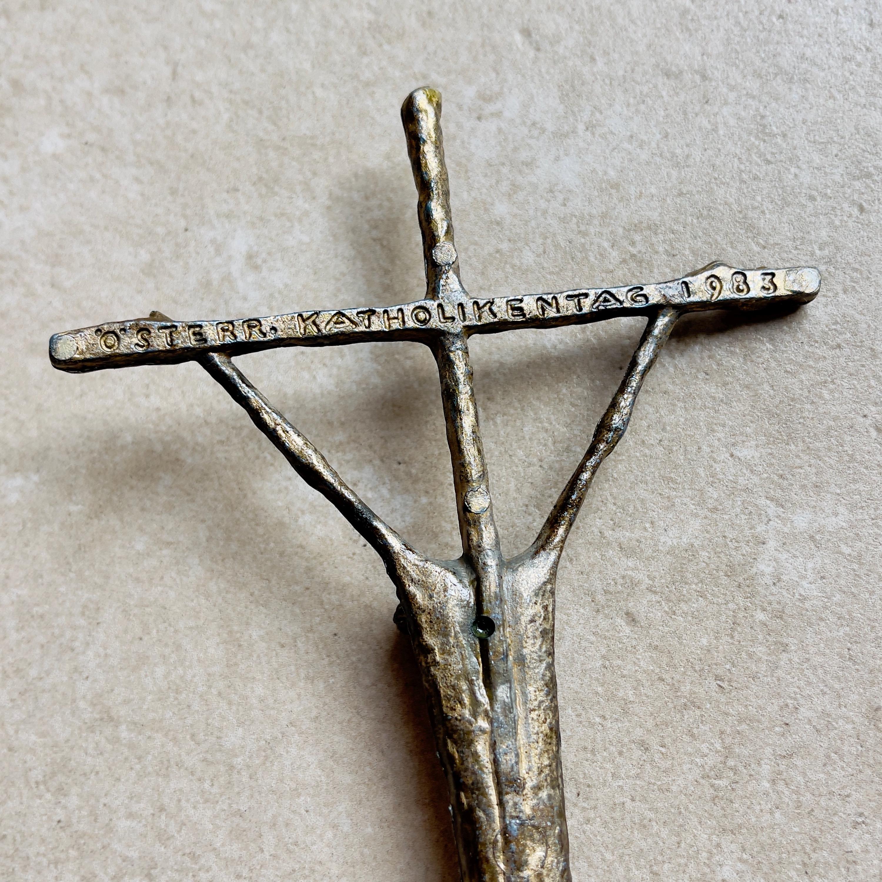 Vintage Bronze Kruzifix Cross Corpus Christi by Erwin Huber 1983