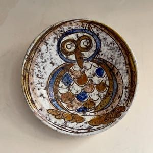 Mid Century Ceramic Wall Art with Bird