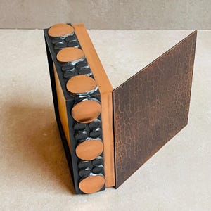 Mid Century Brutalist Bronze Box - Sculptural Geometric Relief - 1970s Modernist Artisan Catchall Box MCM Vintage Industrial Metal Art Gift