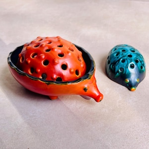 Vintage Igel Studio Keramik Vase - ungarische MCM Gebrannte Orange Keramik Skulptur