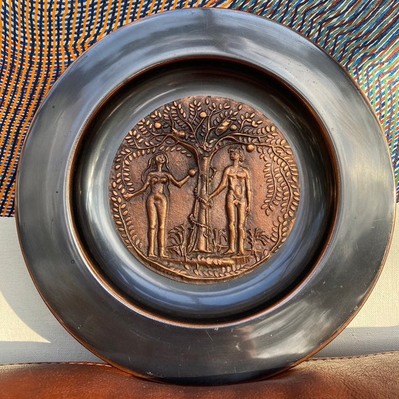 Mid-Century 1960s Middle Eastern Islamic Hanging Copper Plate