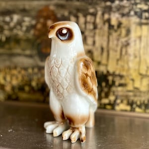 Rare Zsolnay Porcelain Bird Sculpture: Judit Nádor Art Deco Falcon Figurine